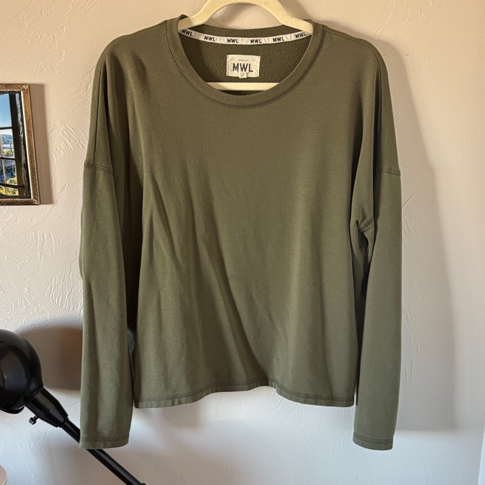 Madewell MWL Sage Green Long Sleeve Top